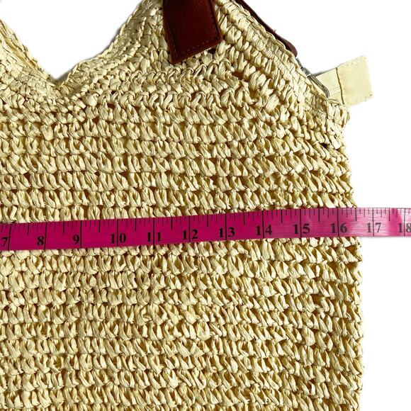 Fame Straw Braided Faux Leather Strap Shoulder Bag - Picture 10 of 10